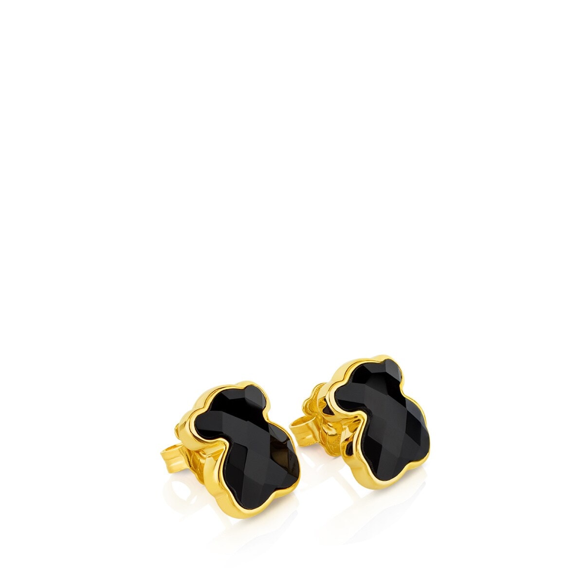 Pendientes con baño de oro 18 kt sobre plata y ónix facetado TOUS Color