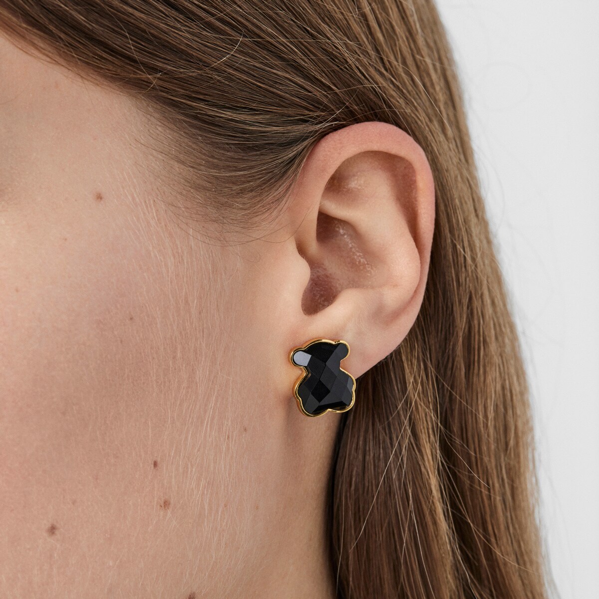 Pendientes con baño de oro 18 kt sobre plata y ónix facetado TOUS Color