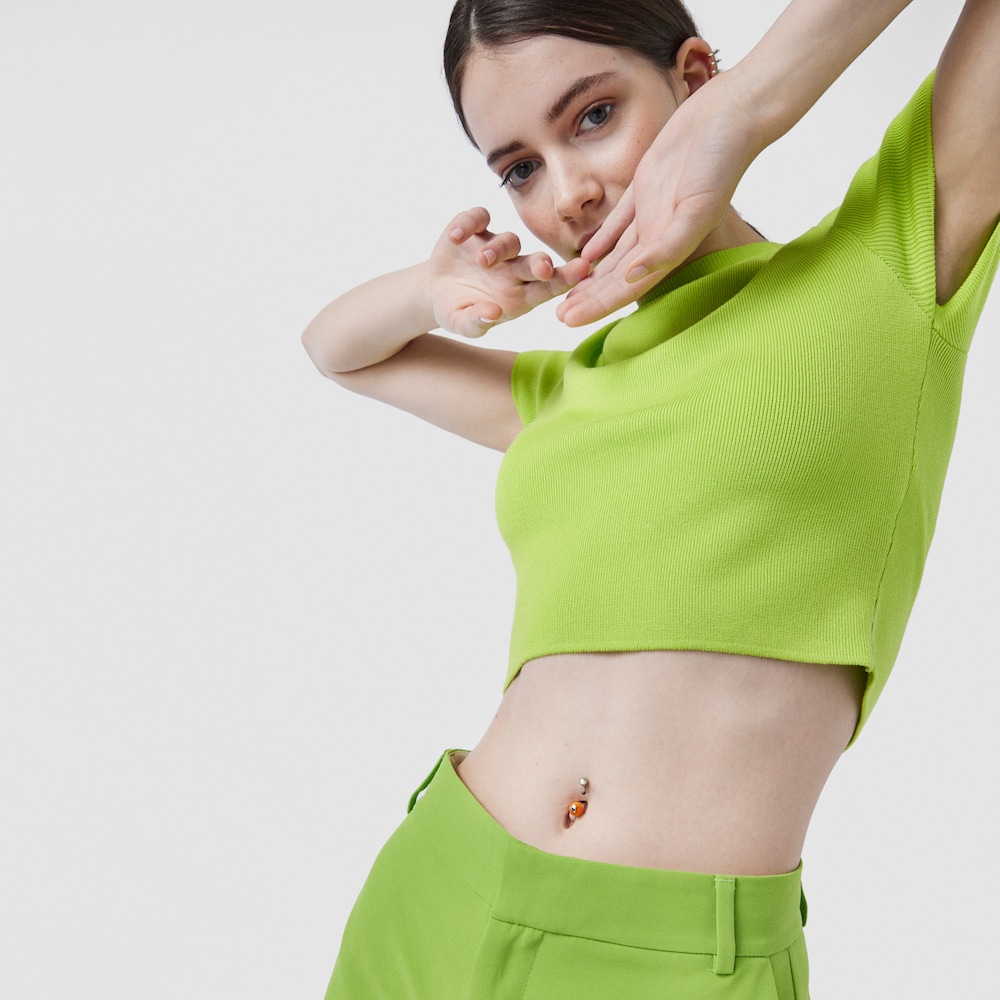 Piercing de ombligo de cristal de Murano azul TOUS Icon Glass