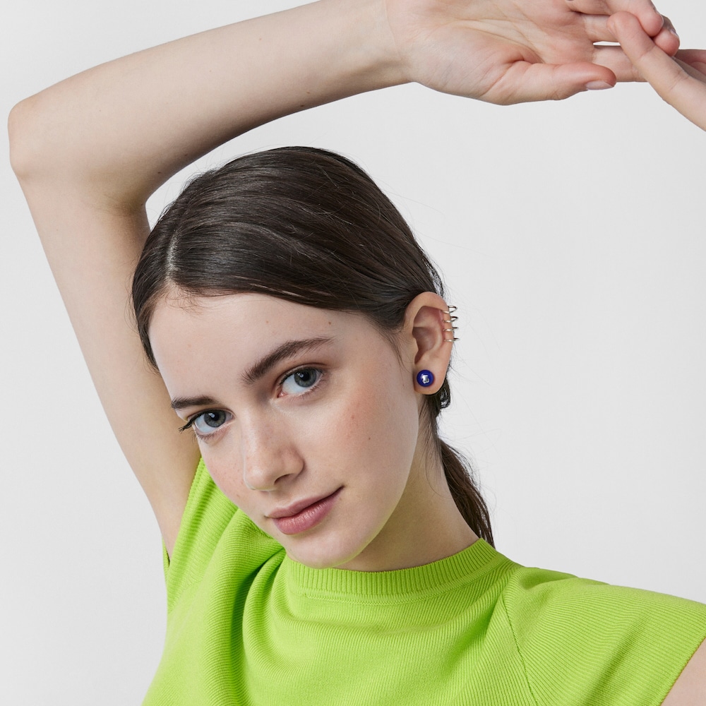 Aretes de cristal de Murano azul TOUS Icon Glass