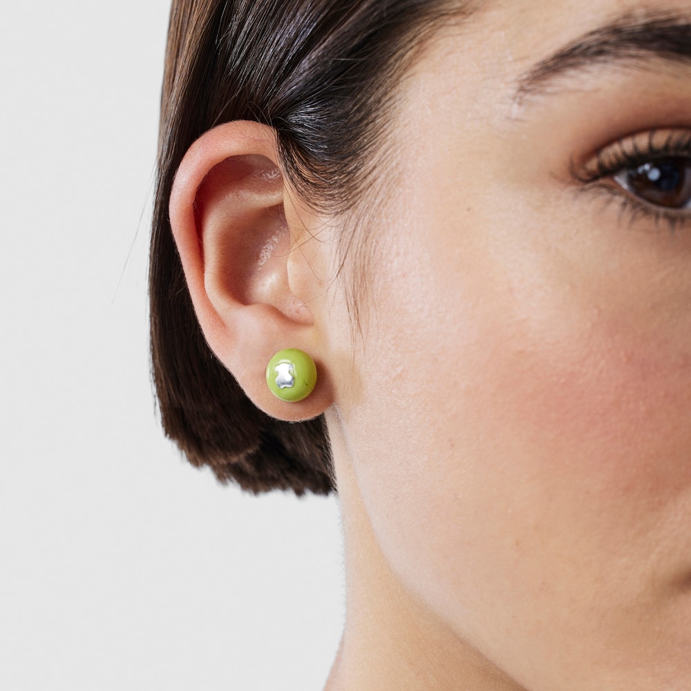 Aros de cristal de Murano verde TOUS Icon Glass