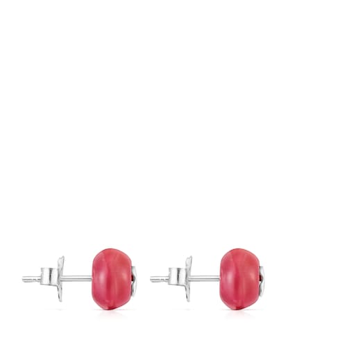 Boucles d&rsquo;oreilles TOUS Icon Glass en verre de Murano rose