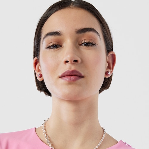 Boucles d&rsquo;oreilles TOUS Icon Glass en verre de Murano rose