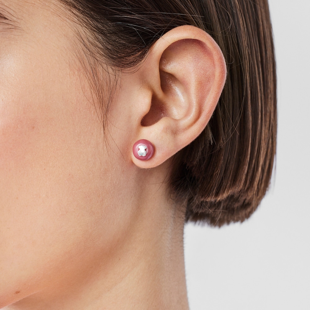 Pendientes de cristal de Murano rosa TOUS Icon Glass