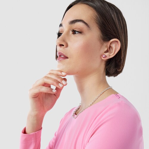 Boucles d&rsquo;oreilles TOUS Icon Glass en verre de Murano rose