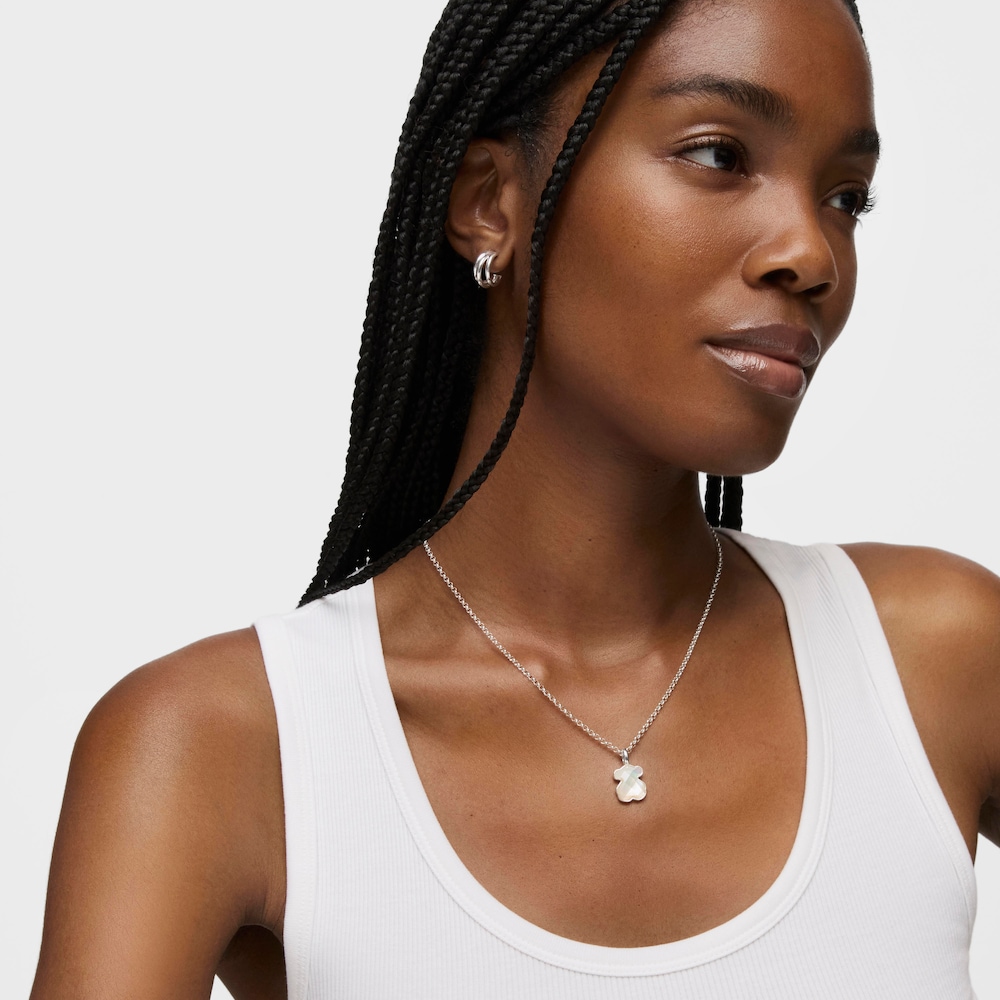 Silver and faceted mother-of-pearl TOUS Color Pendant. 1,5cm.