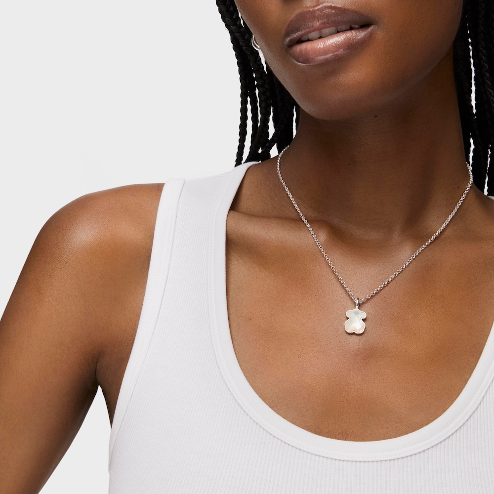 Silver and faceted mother-of-pearl TOUS Color Pendant. 1,5cm.