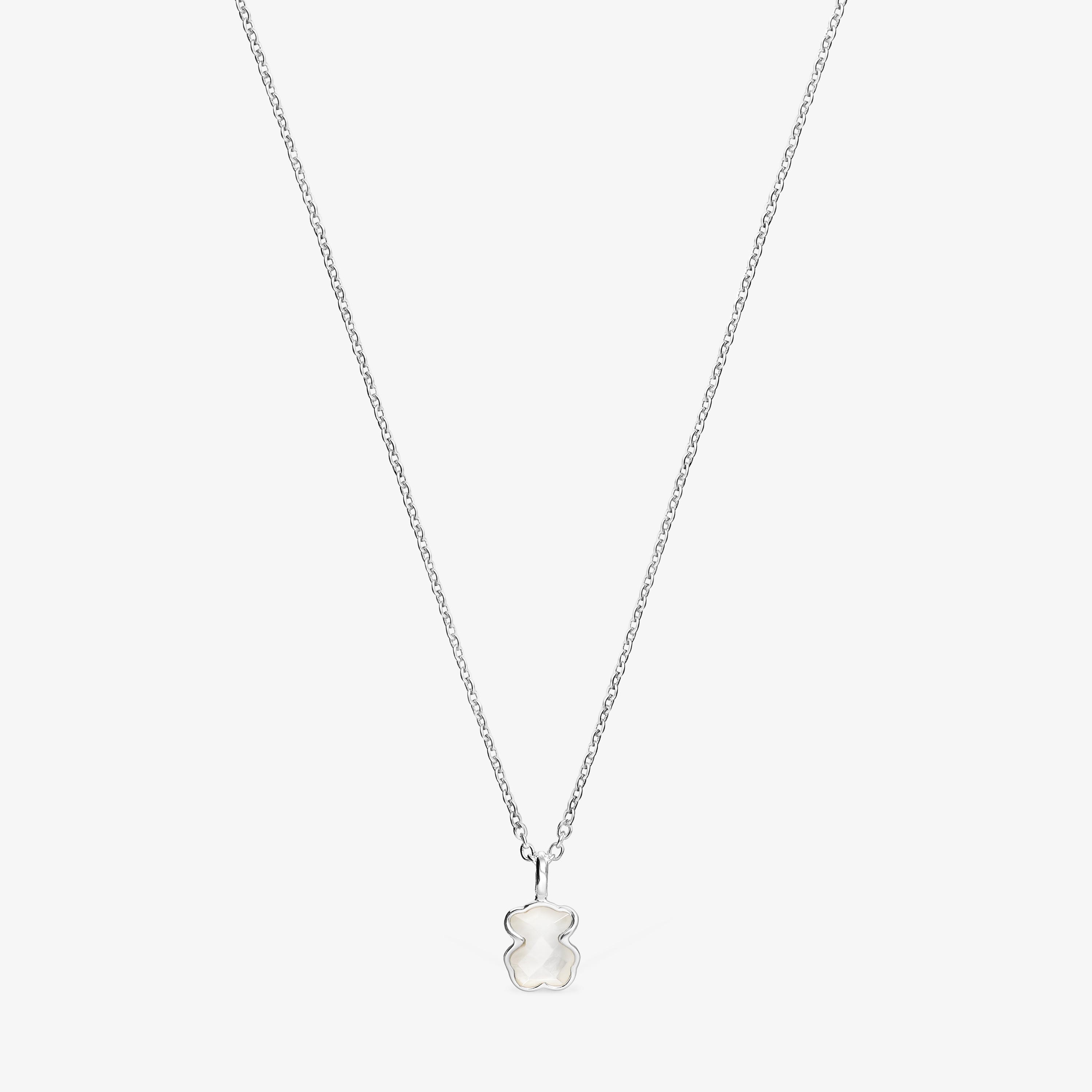 Silver and faceted mother-of-pearl TOUS Color Necklace. 45cm.