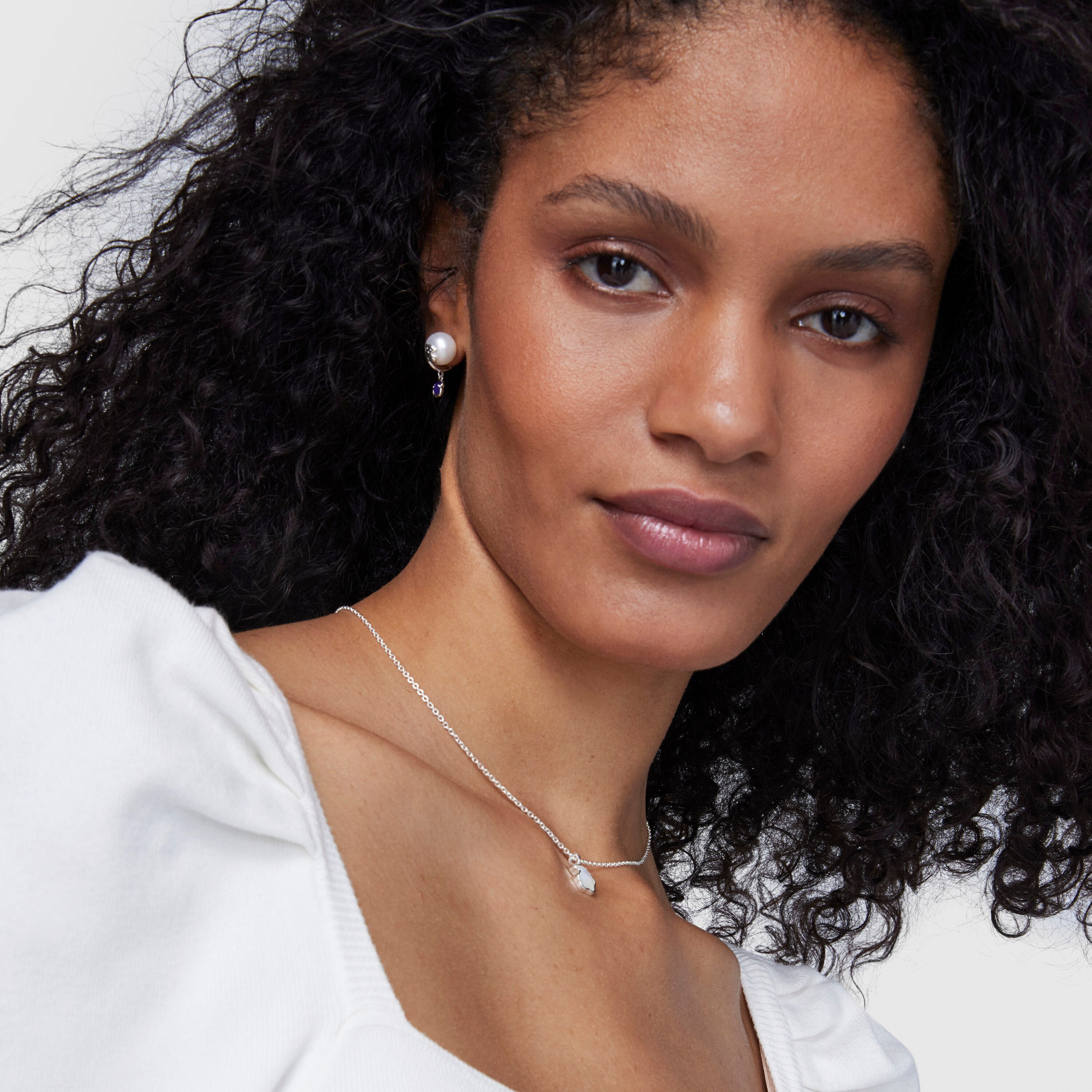 Silver and faceted mother-of-pearl TOUS Color Necklace. 45cm.