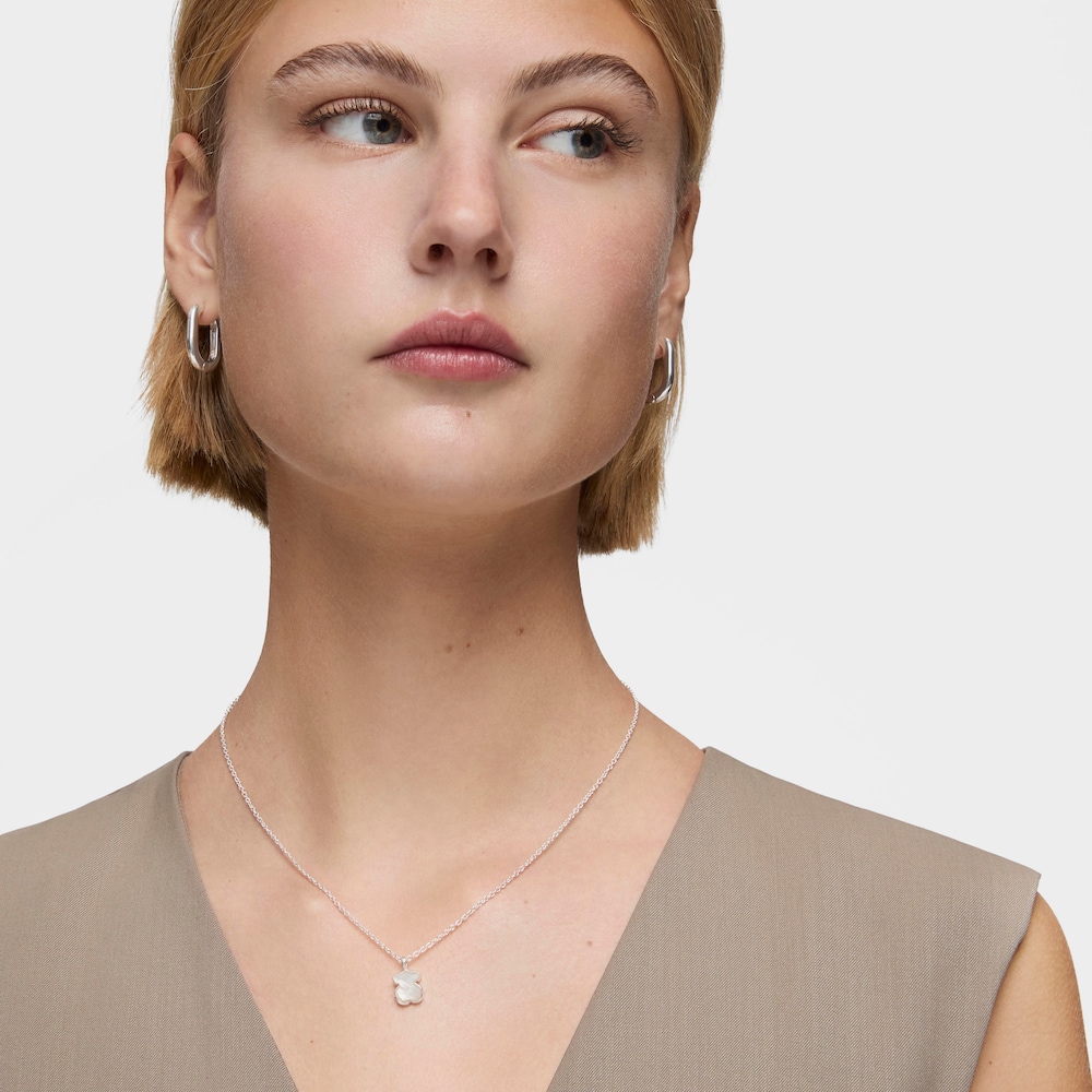 Silver and faceted mother-of-pearl TOUS Color Necklace. 45cm.