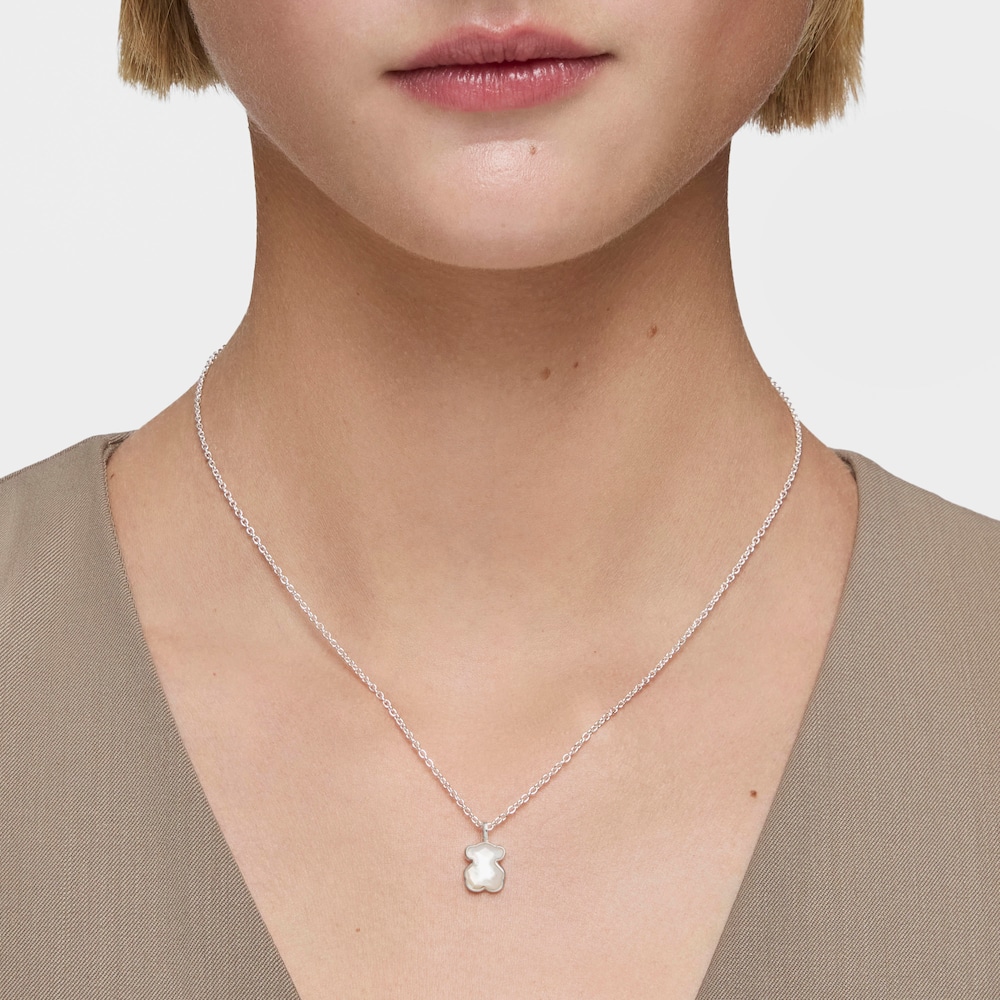 Silver and faceted mother-of-pearl TOUS Color Necklace. 45cm.