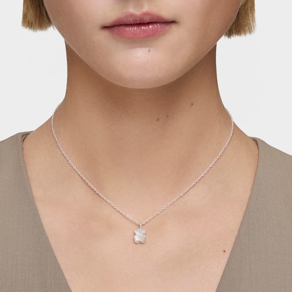 Silver and faceted mother-of-pearl TOUS Color Necklace. 45cm.