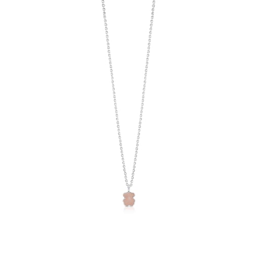 Silver and faceted rose quartz TOUS Color Necklace