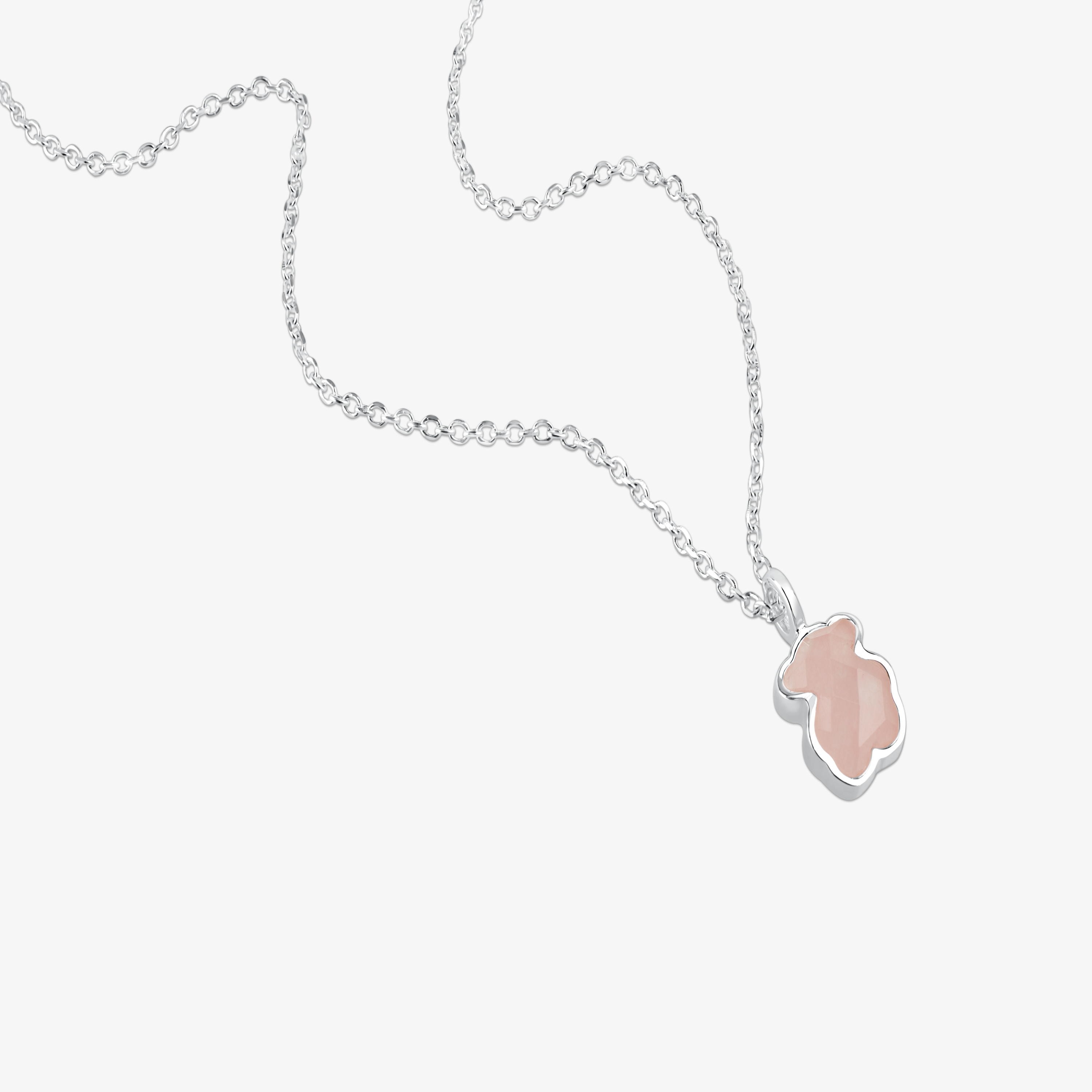 Silver and faceted rose quartz TOUS Color Necklace