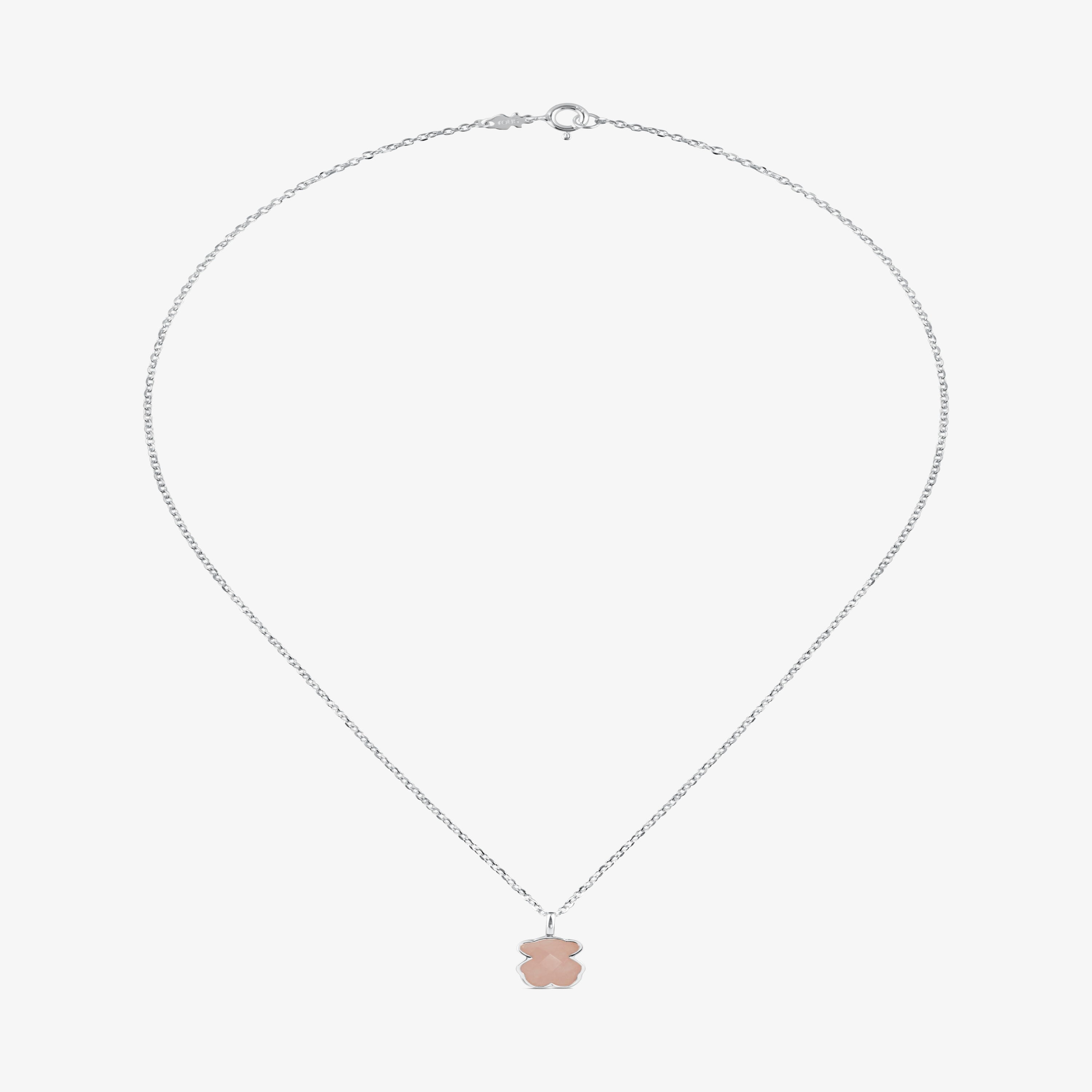 Silver and faceted rose quartz TOUS Color Necklace