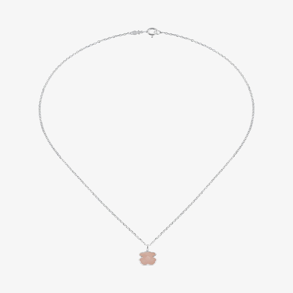 Silver and faceted rose quartz TOUS Color Necklace