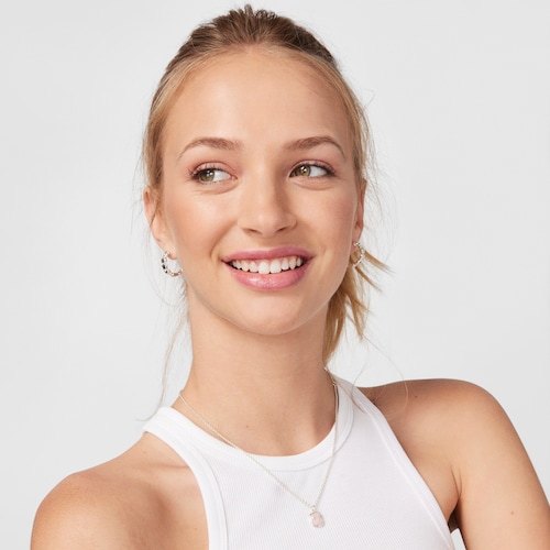 Silver and faceted rose quartz TOUS Color Necklace