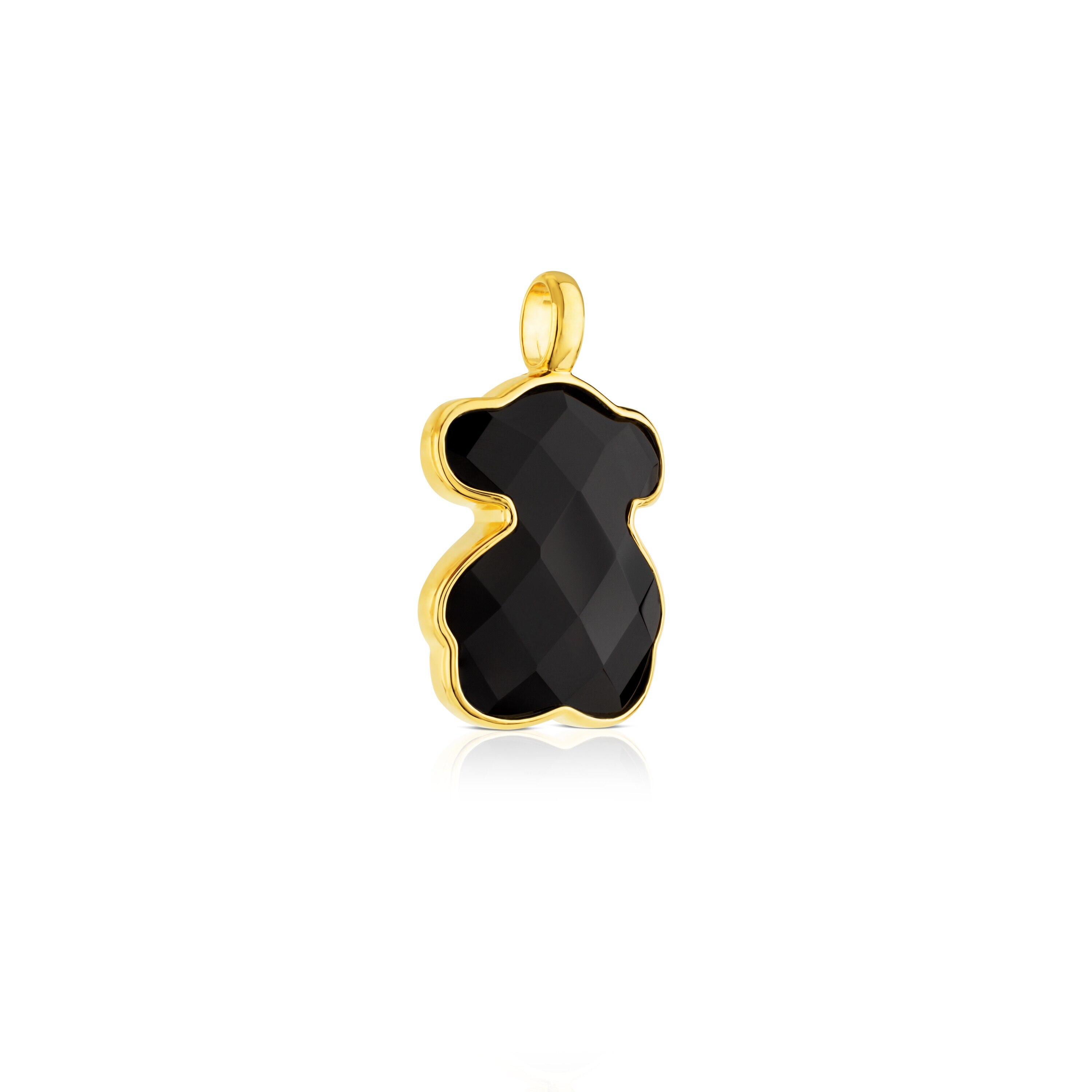 Vermeil Silver TOUS Bear Pendant with Onyx