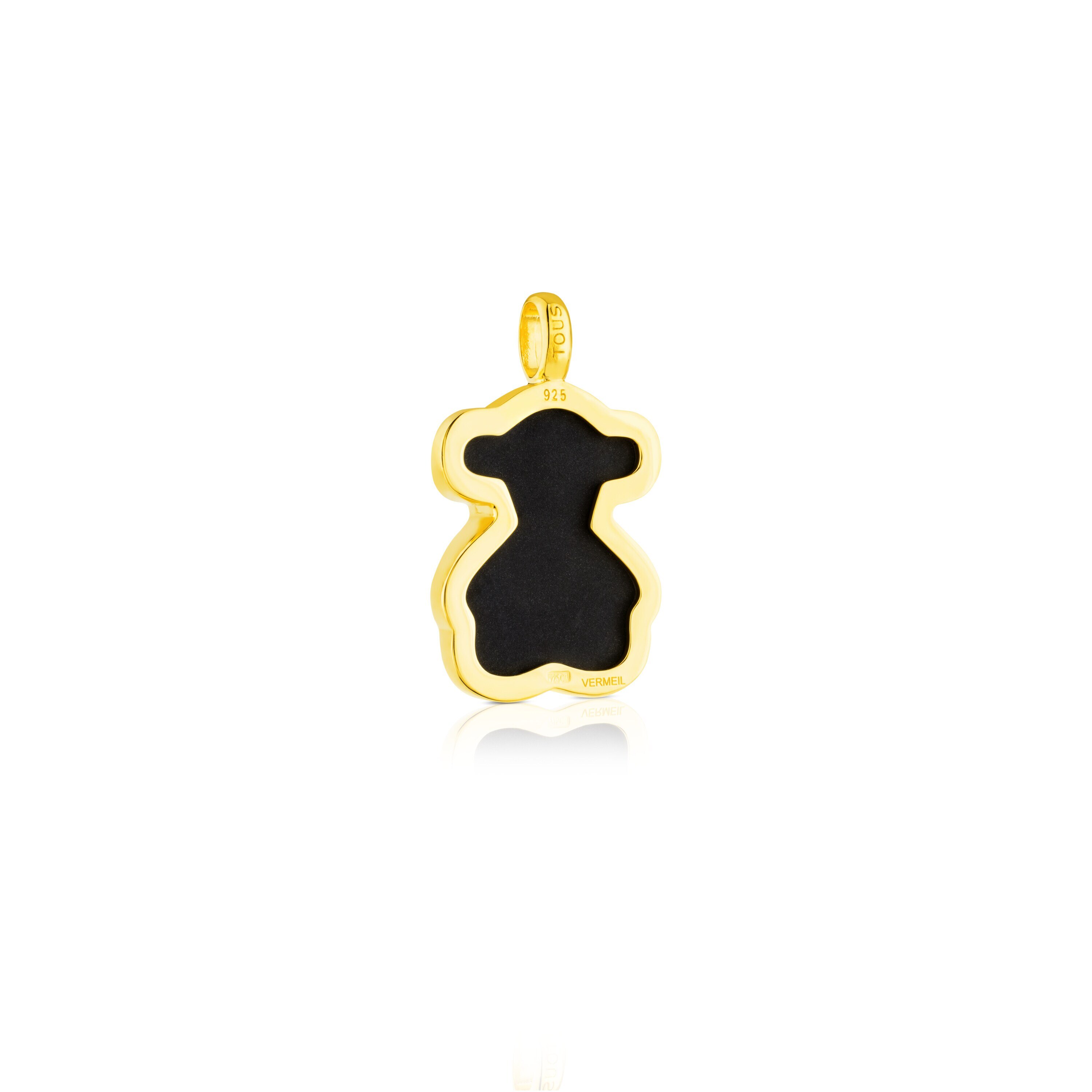 Vermeil Silver TOUS Bear Pendant with Onyx