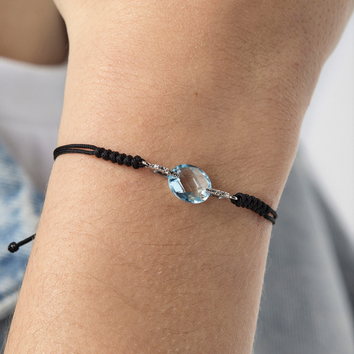 White Gold Color Kings Bracelet with Topaz