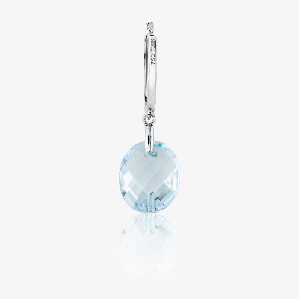 Pendientes de oro blanco con diamantes y topacio Color Kings