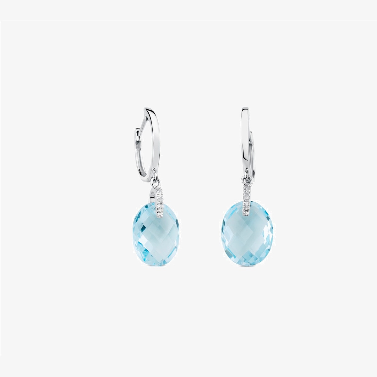 Tous - Pendientes De Oro Blanco Con Diamantes Y Topacio Color Kings - Azul
