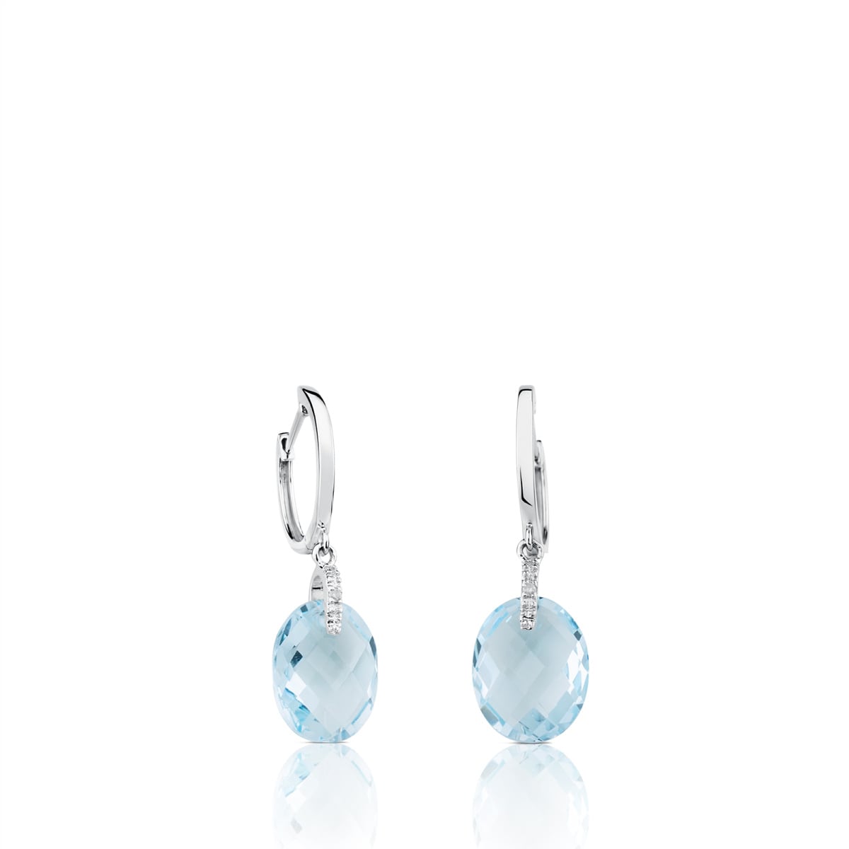 White gold Color Kings Earrings with Diamonds and Topaz