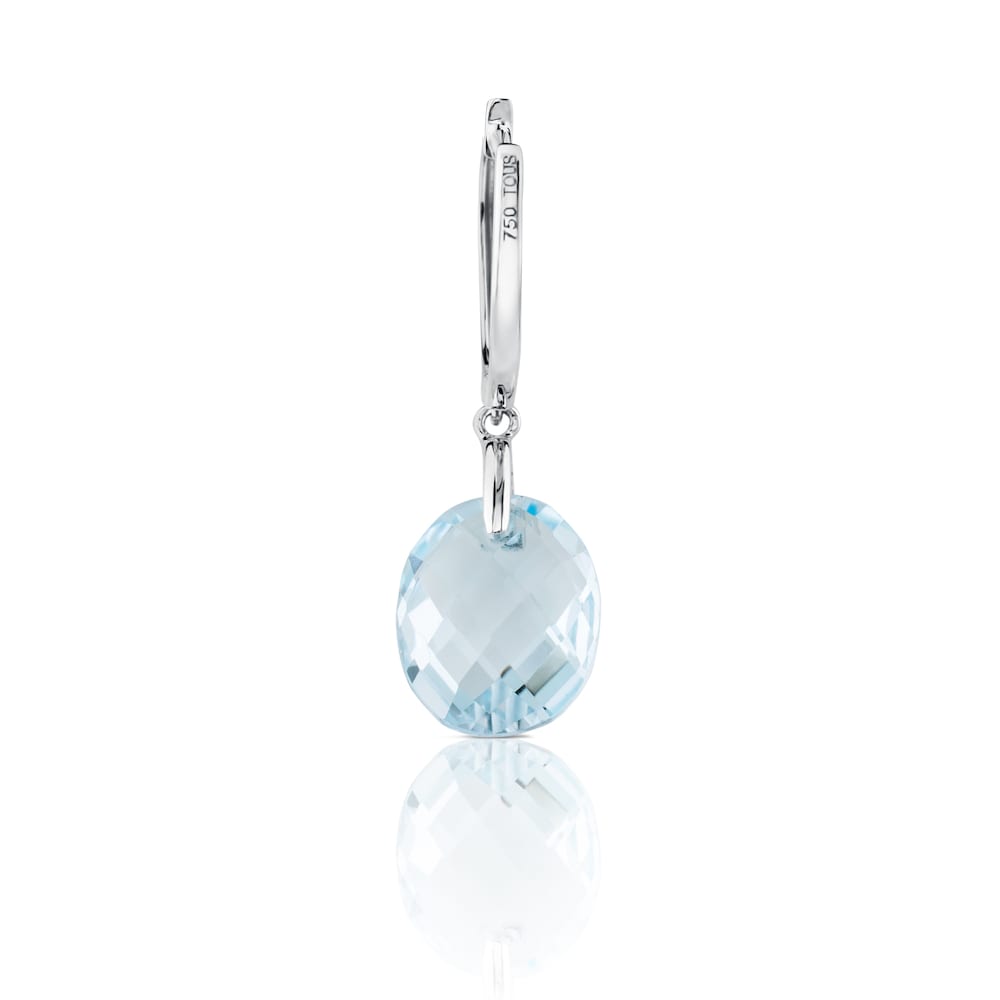 Pendientes de oro blanco con diamantes y topacio Color Kings image number 2