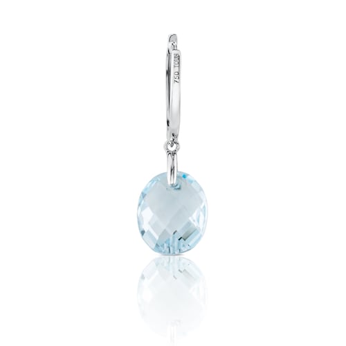 White gold Color Kings Earrings with Diamonds and Topaz