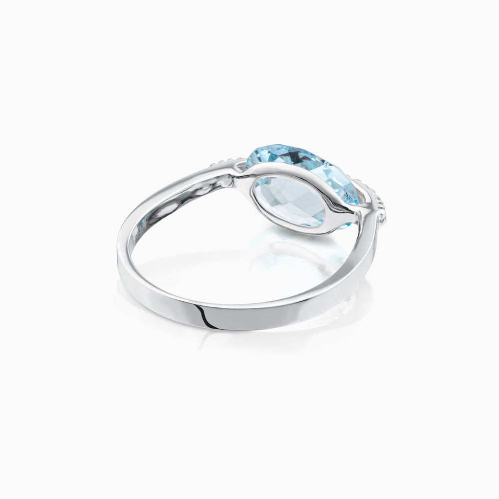 18K white gold TOUS Color Kings Ring with diamonds and topaz