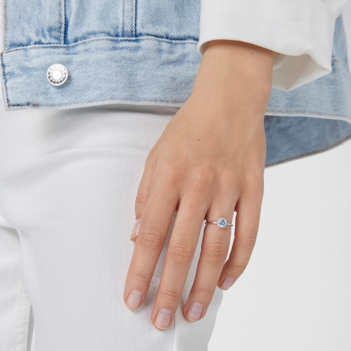 Anillo de oro blanco Color Kings