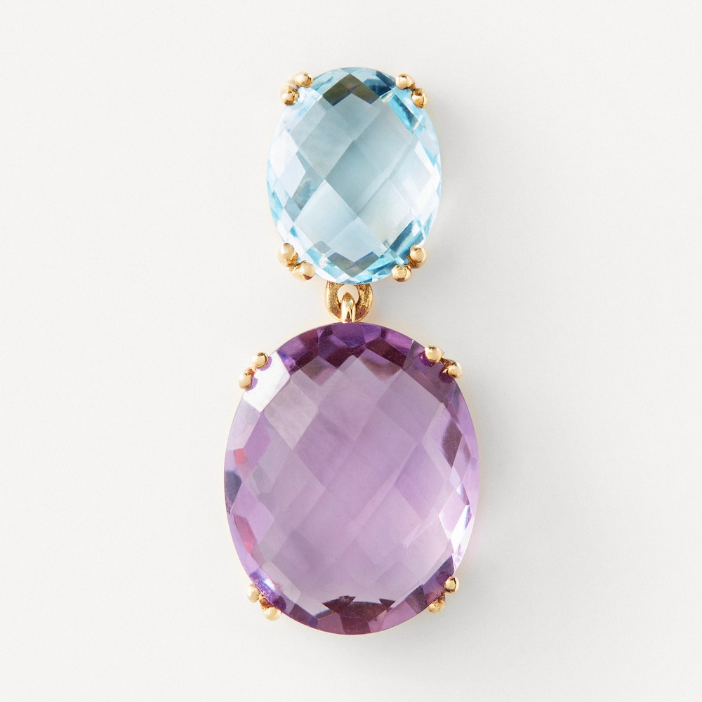 Pendientes ATELIER Color de oro con topacio y amatista