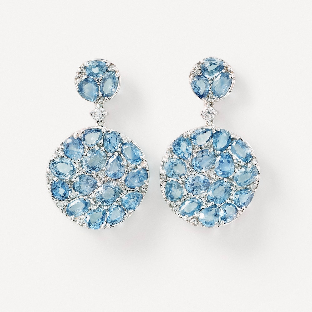 Pendientes de oro blanco con zafiros y diamantes TOUS ATELIER UNIQUE PIECES