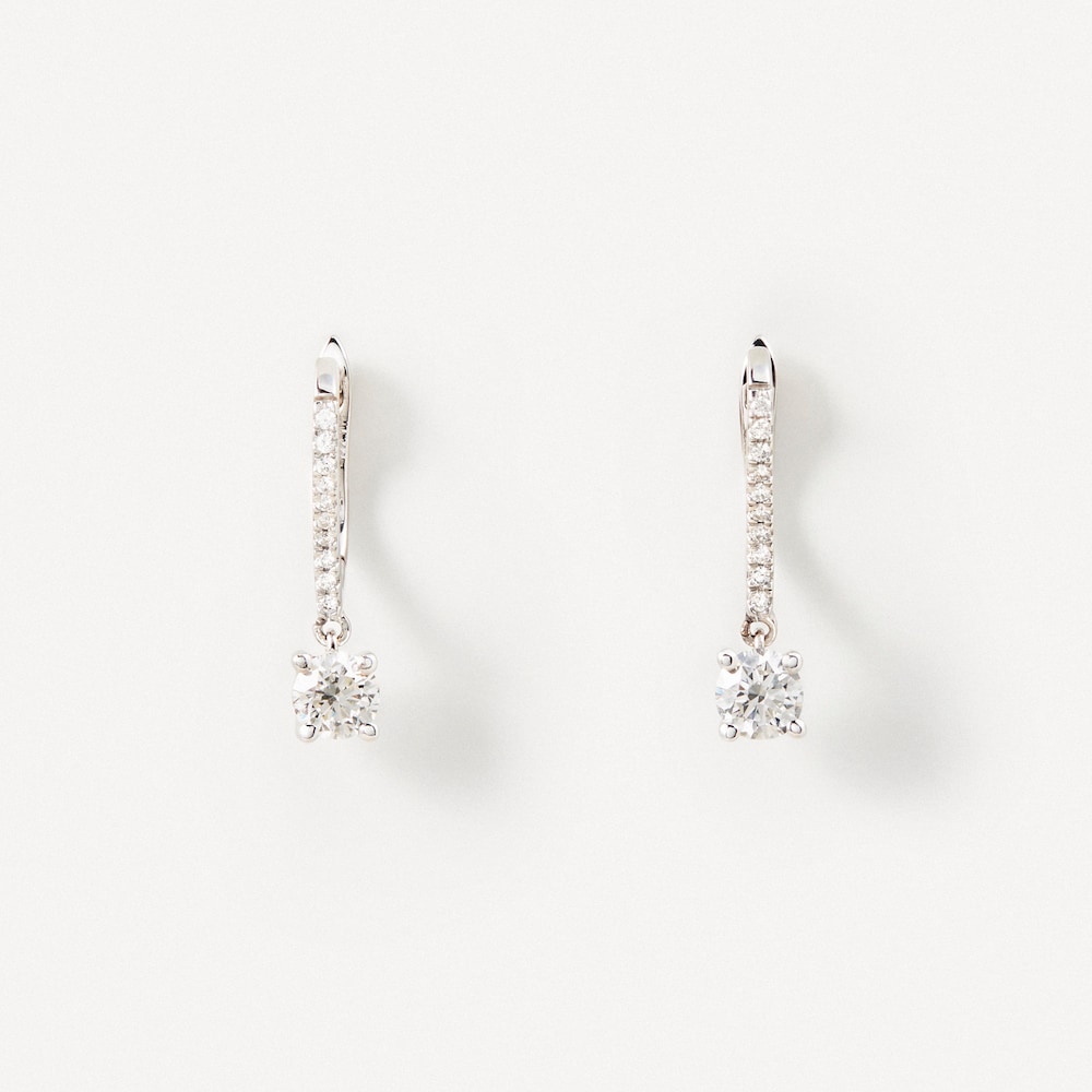 Kr&oacute;tkie kolczyki z białego złota z diamentami TOUS ATELIER