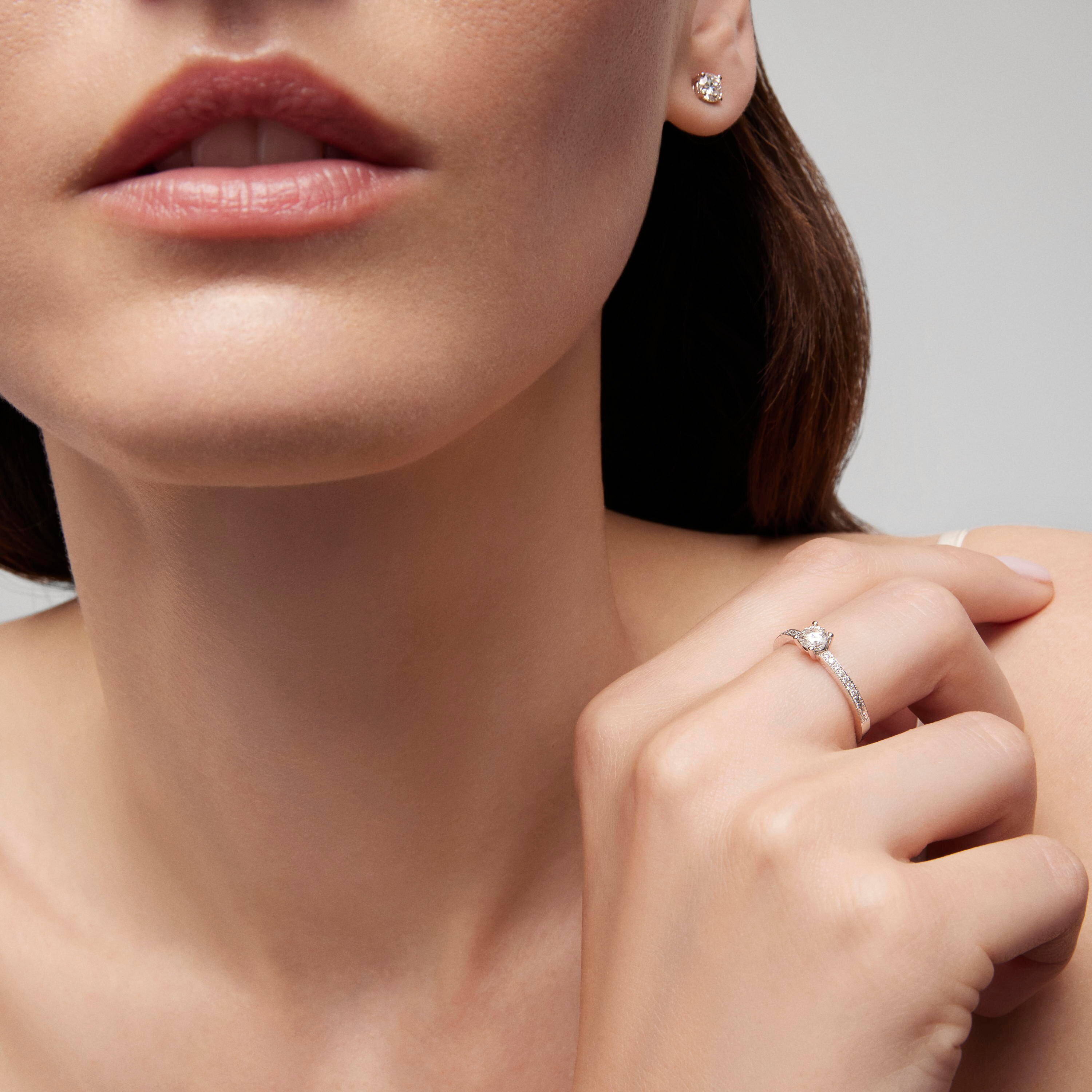 Solitaire ring white gold with diamond TOUS ATELIER