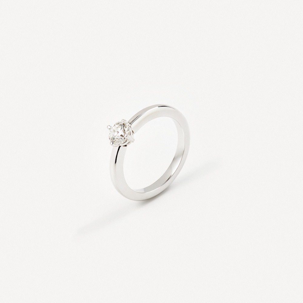 Pierścionek solitaire z białego złota z diamentami TOUS ATELIER