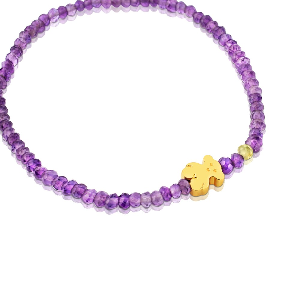 Pulsera Sweet Dolls de Oro, amatistas y peridotos image number 2