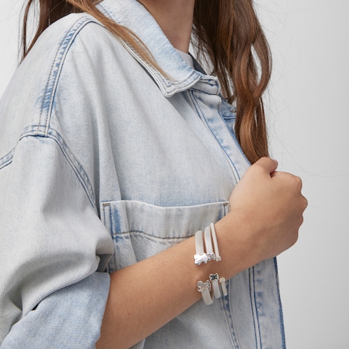 Mesh TOUS Silver Bangle Bear motif