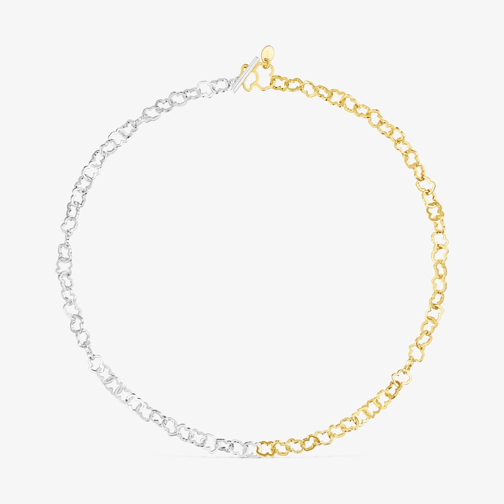 Dvojfarebn&yacute; priliehav&yacute; n&aacute;hrdeln&iacute;k TOUS Carrusel s mot&iacute;vom medved&iacute;ka