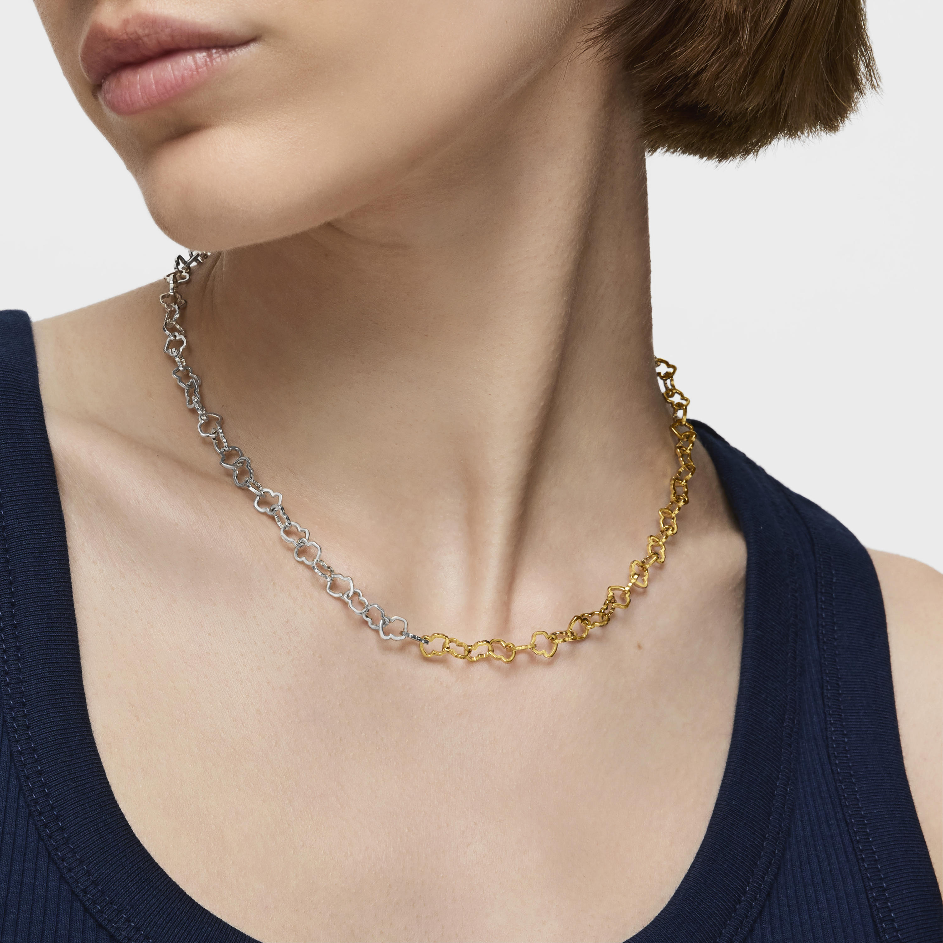 Two-tone TOUS Carrusel bear-motif Choker