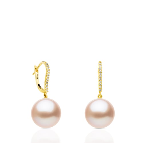 Pendientes para Novias de Oro con Perlas y Diamantes ATELIER image number 0