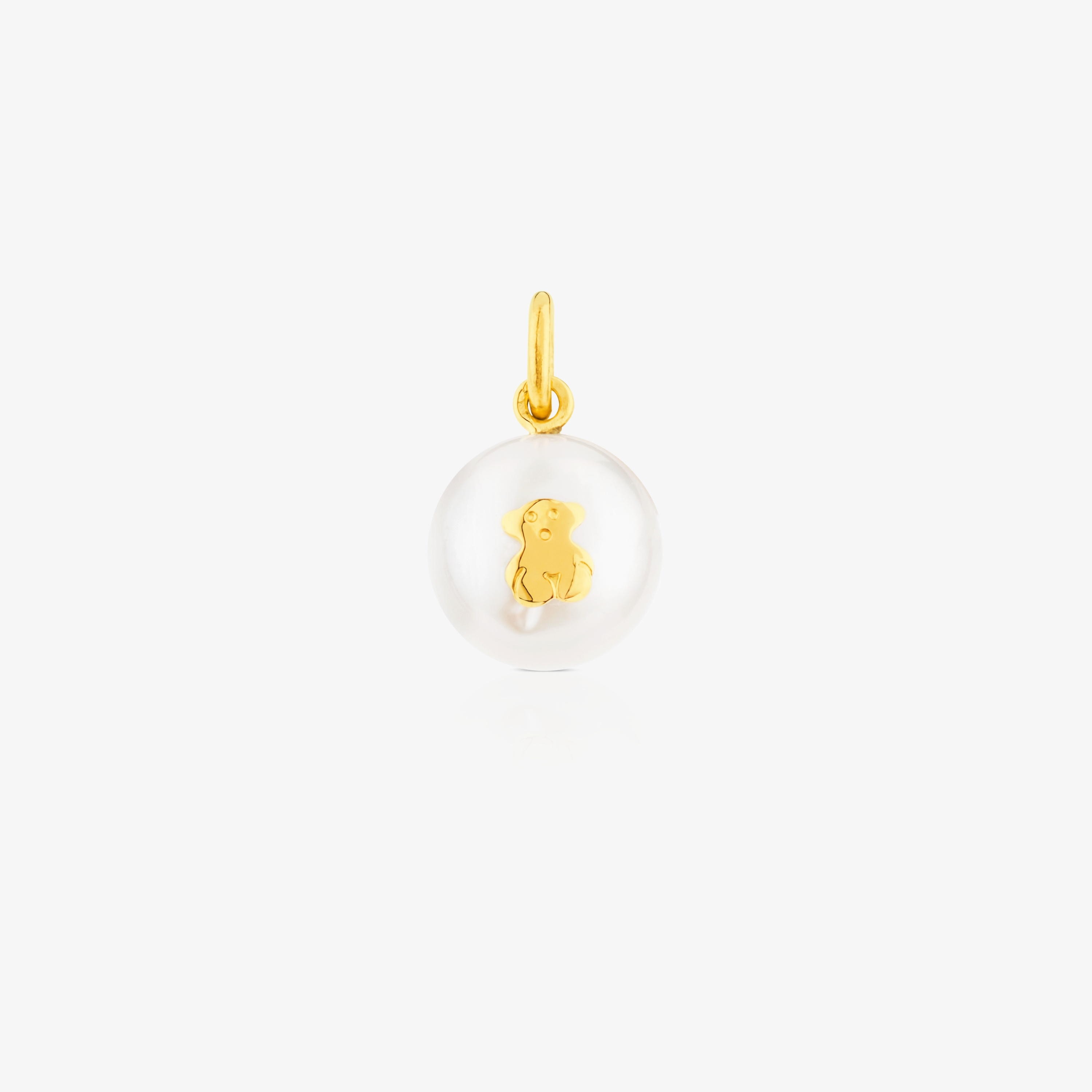 18K solid gold Sweet Dolls Pendant with pearl