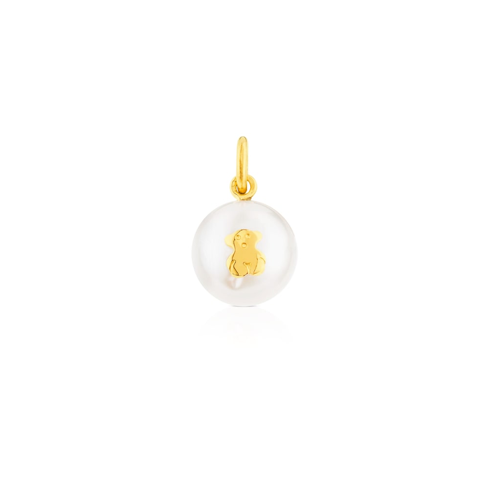Gold Sweet Dolls Pendant with pearl image number 0