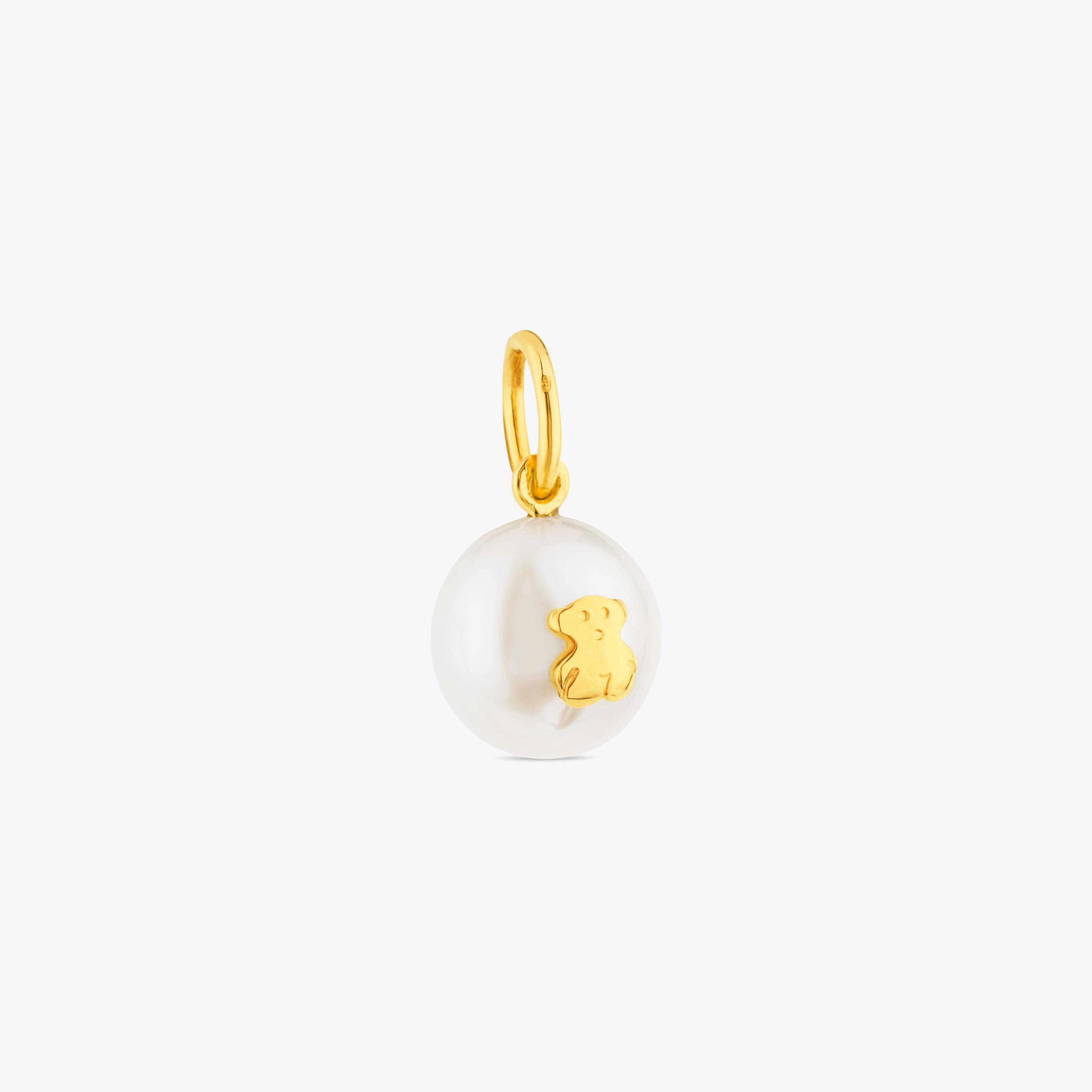 18K solid gold Sweet Dolls Pendant with pearl