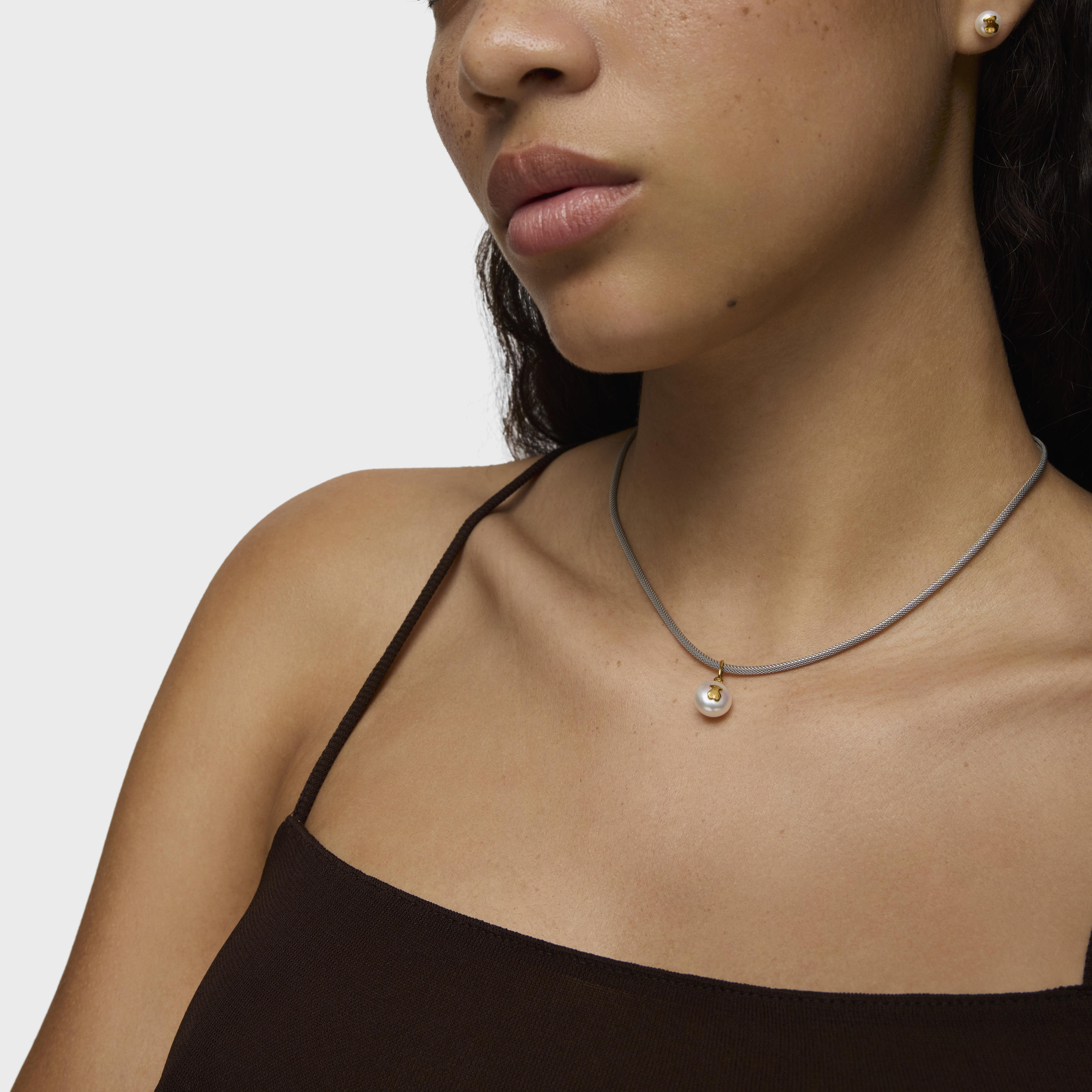 18K solid gold Sweet Dolls Pendant with pearl