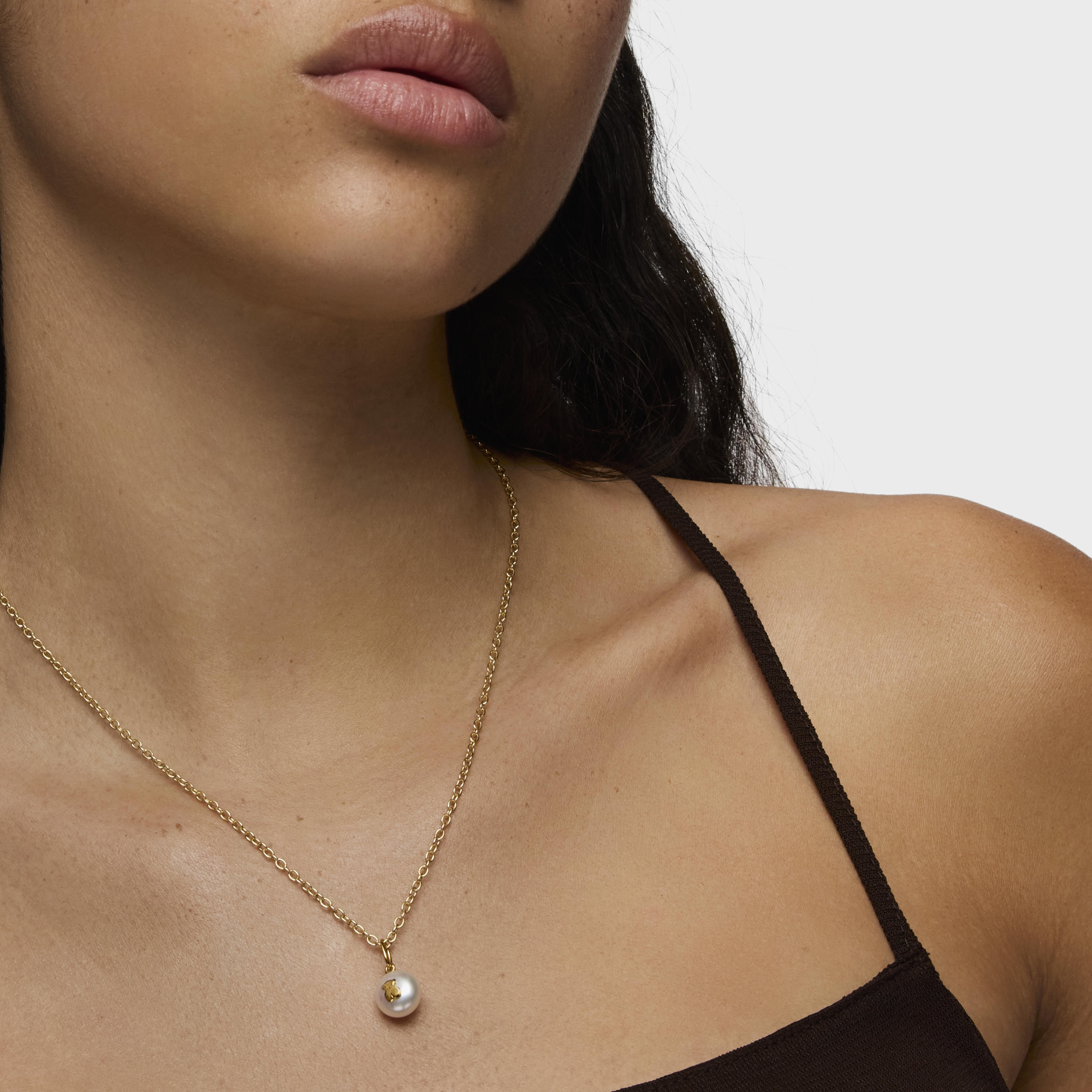 18K solid gold Sweet Dolls Pendant with pearl