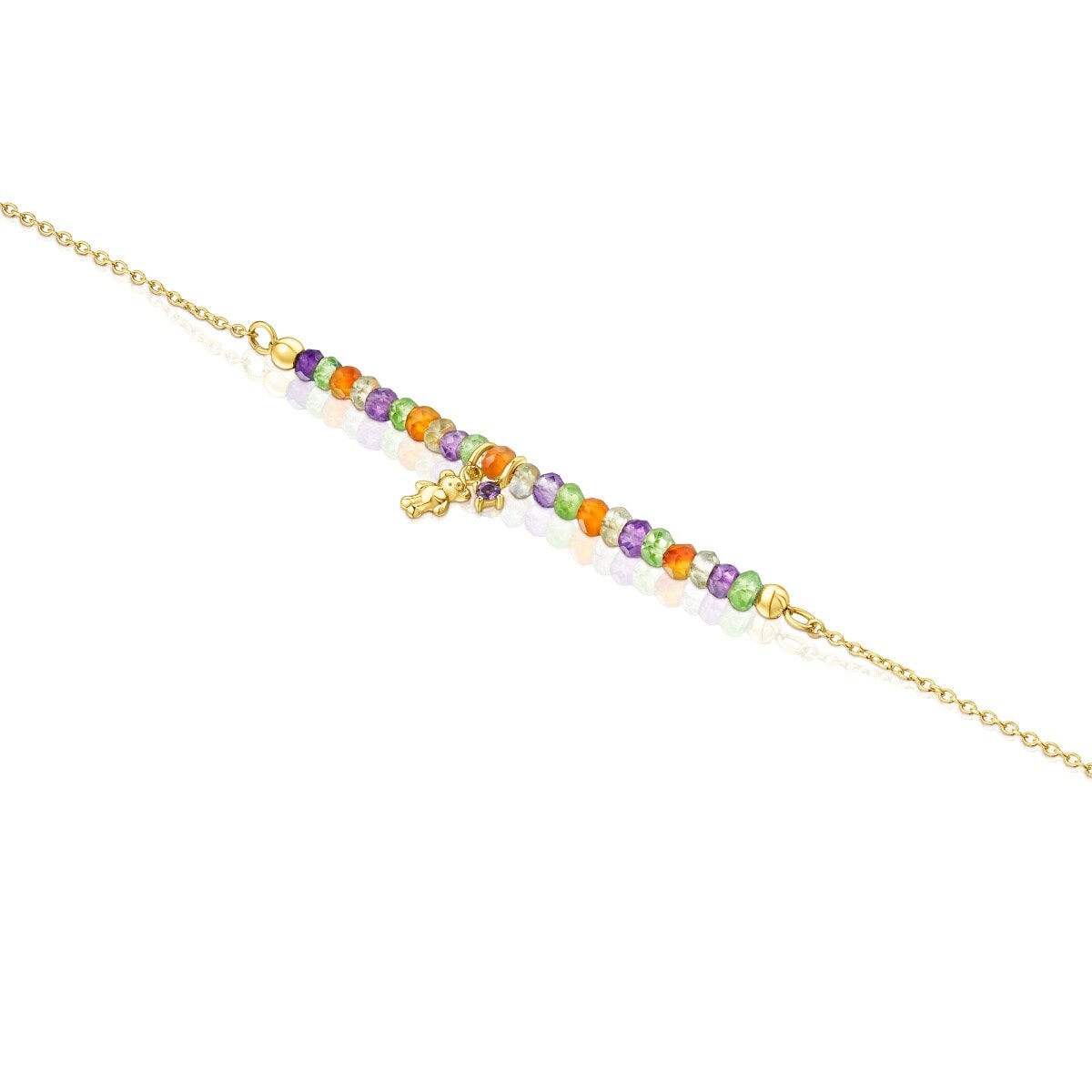 Gold TOUS Teddy Bear Bracelet with gemstones