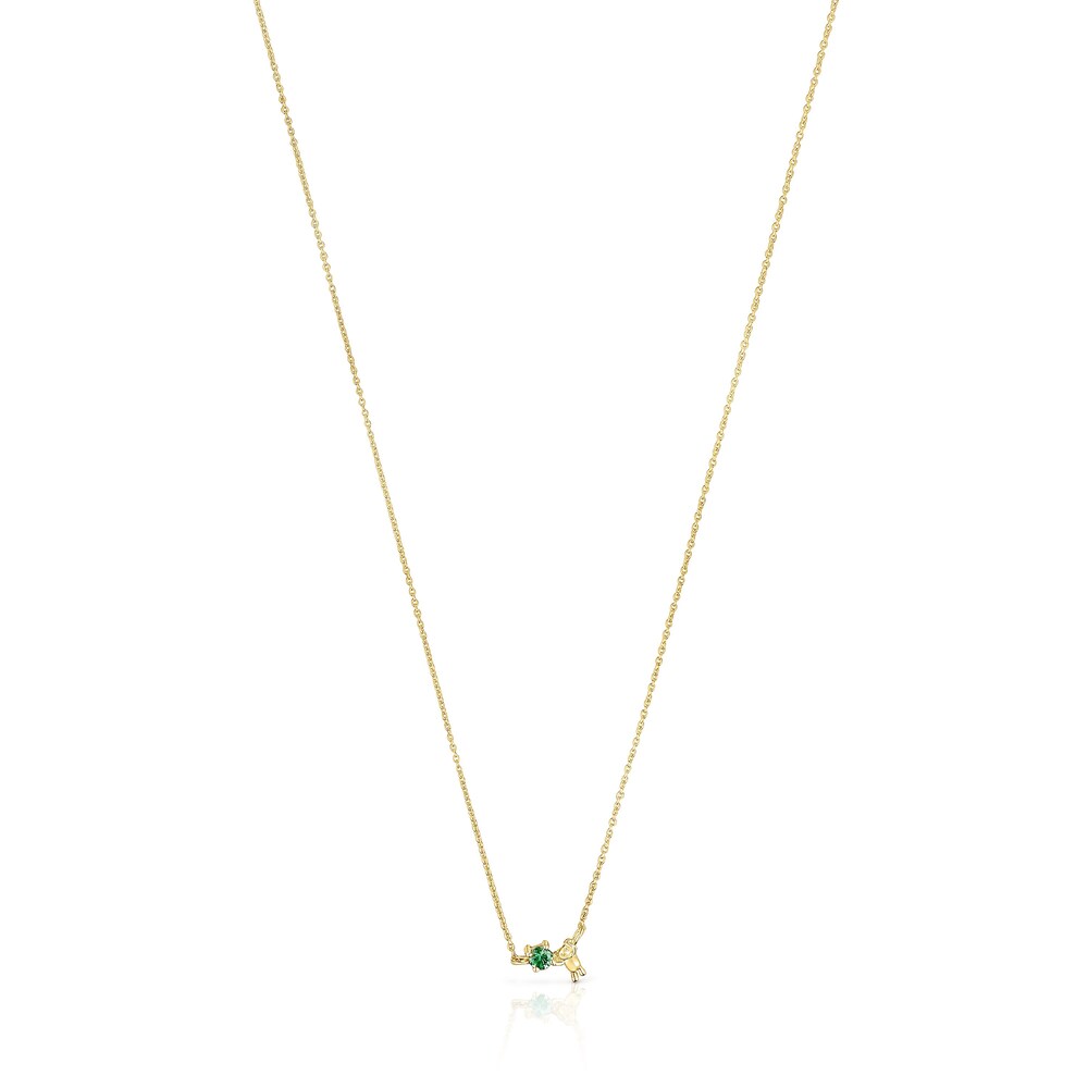 Collar de oro y tsavorita Teddy Bear