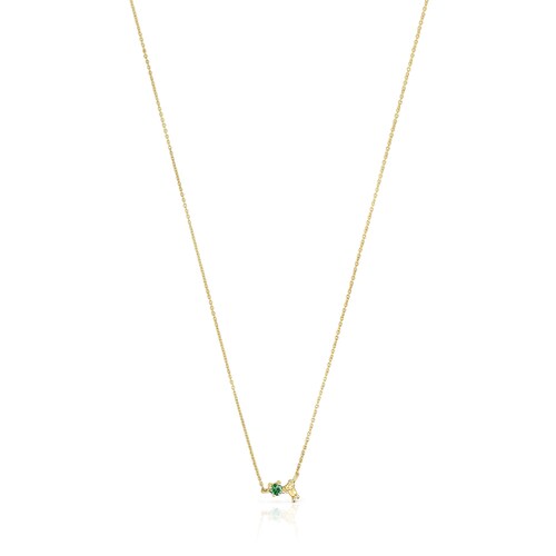 Collar de oro y tsavorita Teddy Bear