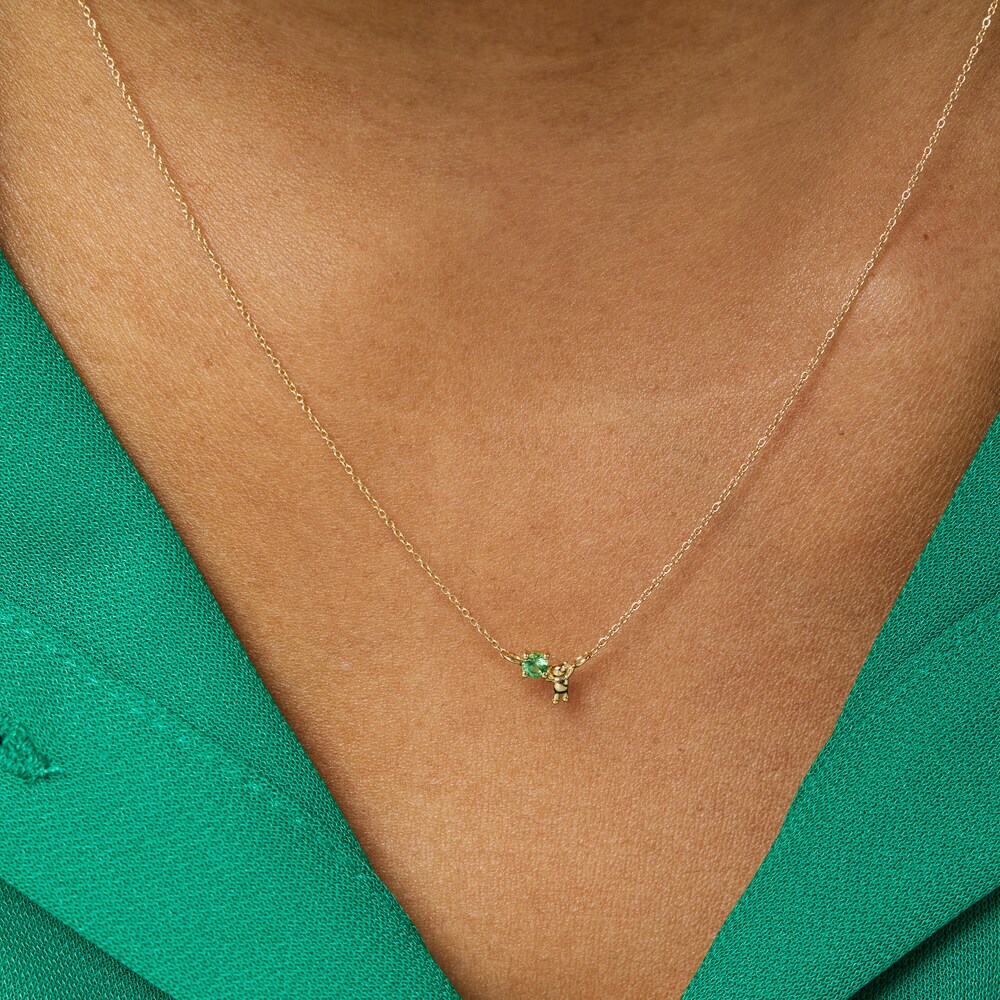 Collar de oro y tsavorita Teddy Bear